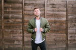 Mens Olive Zip Jacket