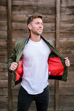 Mens Olive Zip Jacket