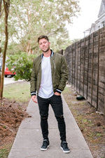 Mens Olive Zip Jacket