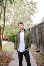 Mens Olive Zip Jacket