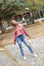 Pink Crop Top Long Sleeve - Shop La's Showroom