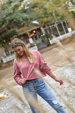Pink Crop Top Long Sleeve - Shop La's Showroom