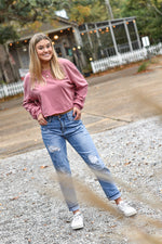Pink Crop Top Long Sleeve - Shop La's Showroom