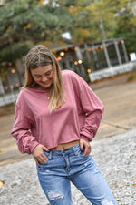 Pink Crop Top Long Sleeve - Shop La's Showroom