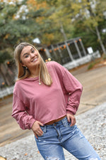 Pink Crop Top Long Sleeve - Shop La's Showroom