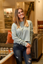 Dusty Blue Crop Fleece - Shop La's Showroom