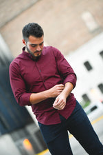 Maroon Button Up - Shop La's Showroom