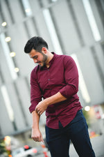 Maroon Button Up - Shop La's Showroom