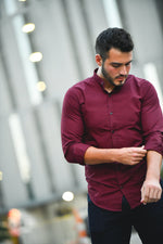 Maroon Button Up - Shop La's Showroom