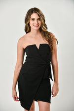 Sleek Black Dress With Tie - Shop La's Showroom