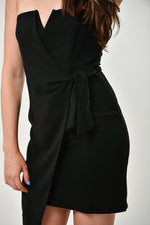 Sleek Black Dress With Tie - Shop La's Showroom