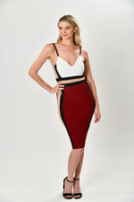 Color Block Midi Cocktail Dress - Shop La's Showroom