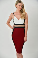 Color Block Midi Cocktail Dress - Shop La's Showroom